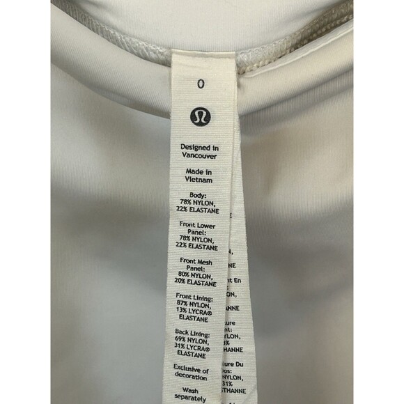Lululemon Tennis Skort Women 0 White Asymmetrical Layered High Rise Active Skirt - Picture 6 of 15